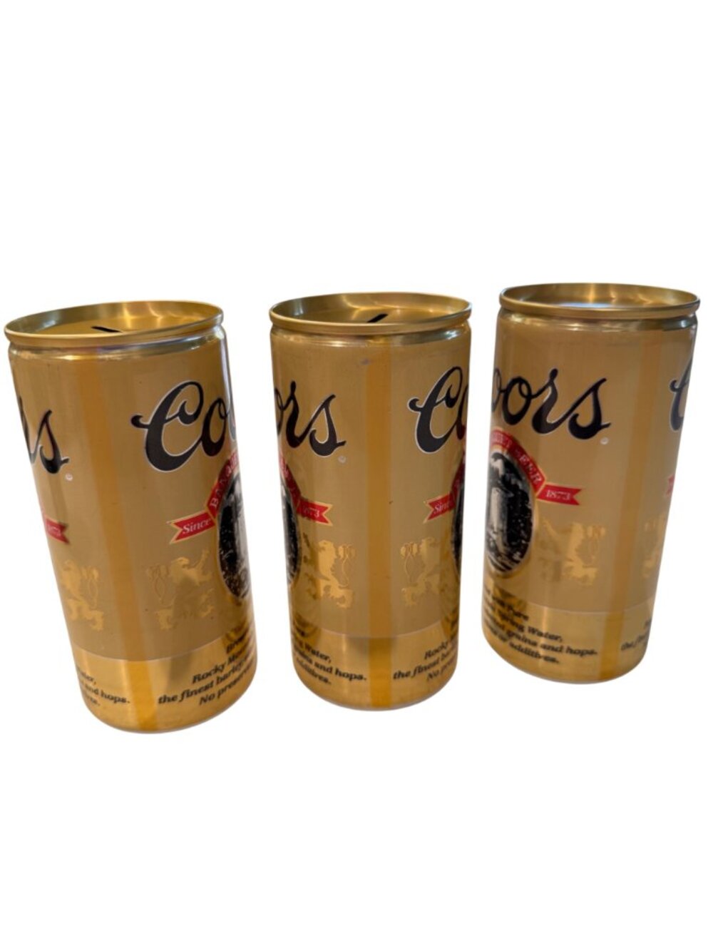Coors Banquet Beer Collectible Advertising Bank Set Of 3 Goldtone Brewmania Vtg - Picture 8 of 10